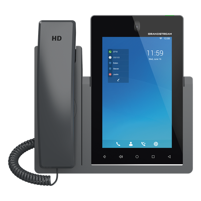 Teléfono IP Android 11, 16 líneas SIP con 16 cuentas, pantalla táctil 7", puertos Gigabit, Wi-Fi, Bluetooth, PoE, codec 