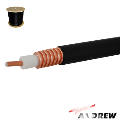 Cable coaxial HELIAX de 1/2", cobre corrugado, blindado, 50 Ohms, Carrete de 305 metros