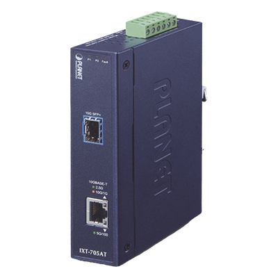 Convertidor de medios industrial de cobre 10G/5G/2.5G/1G/100M a 10GBASE-X SFP+