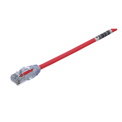 Cable de Parcheo UTP Cat6A, CM/LSZH, Diámetro Reducido (28AWG), Color rojo, 1 metros
