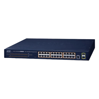 SWITCH POE ADMINISTRABLE CAPA 2 / 24 PUERTOS 10/100/1000BASE-T / 2 SFP 100/1000BASE-X / POE 802.3AF/AT