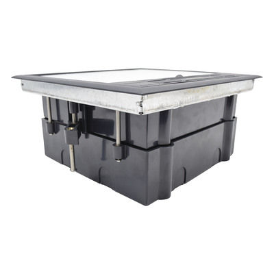 Caja de piso para dos módulos universales (Socket M2), para alimentación eléctrica y redes de datos (11000-33401) No inc