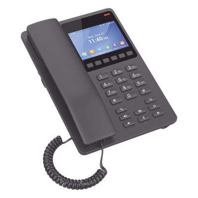 Teléfono IP Hotelero, 2 líneas SIP con 2 cuentas, codec Opus, IPV4/IPV6, color negro, con gestión en la nube GDMS