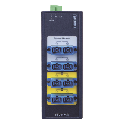 Switch Industrial Bypass de Fibra Optica Multimodo con Conector SC de 2 Canales