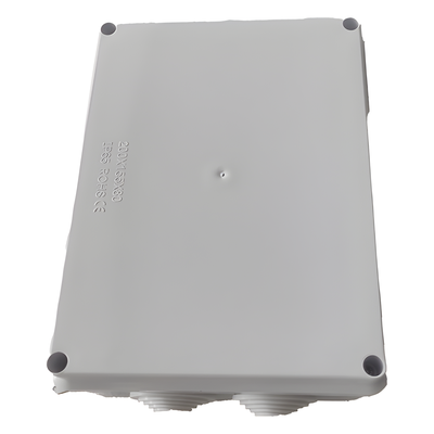 Caja de Conexiones Impermeable IP65, 10 Entradas, Dimensiones 200 x 155 x 80 mm, para Instalaciones Industriales, Comerc