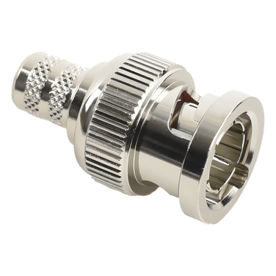 Conector BNC Macho de Anillo Plegable para Cable RG-6, Níquel/ Oro/ Teflón.