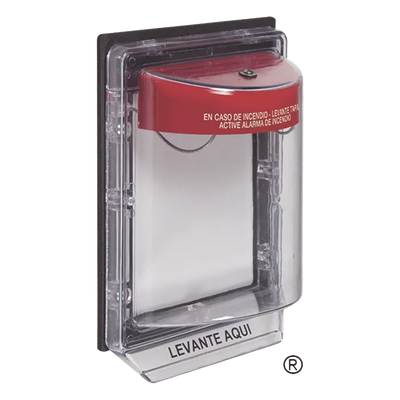 Protector de Policarbonato Super Resistente para Palanca de Incendio, sin Sirena y Texto en Español