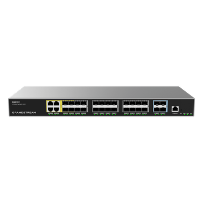 Switch Gigabit Administrable / 24 puertos 10/100/1000 Mbps + 4 Puertos SFP Uplink / Compatible con GWN Cloud.