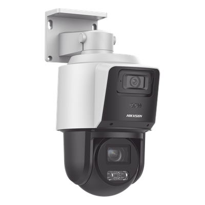 [TandemVu] Domo PT IP 4 Megapixel con Cámara Panoramica 6 Megapixel / 30 mts IR / IP66 / WDR / PoE+ / Entrada-Salida de 