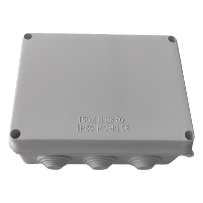 Caja de Conexiones Impermeable IP65, 10 Entradas, Dimensiones 150 x 110 x 70 mm, para Instalaciones Industriales, Comerc