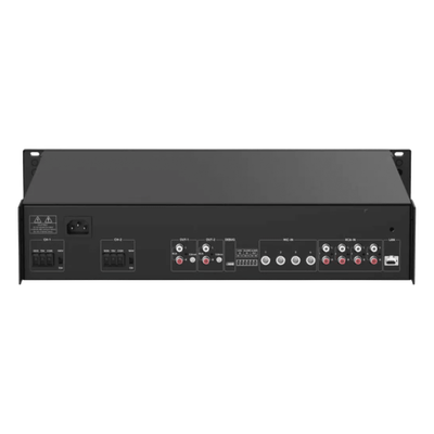 Amplificador de Red 480 W / Tareas en Tiempo Real y Programadas / Audio 2-Canales Mezcla Salida / Protección de Cortocir