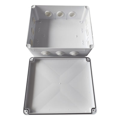 Caja de Conexiones Impermeable IP65, 12 Entradas, Dimensiones 300 x 250 x 120 mm, para Instalaciones Industriales, Comer