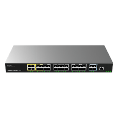 Switch Gigabit Administrable / 24 puertos 10/100/1000 Mbps + 4 Puertos SFP Uplink / Compatible con GWN Cloud.
