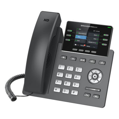 Teléfono IP 6 líneas grado operador / 24 teclas multipropósito virtuales / WI-FI 6 doble banda y bluetooth / Dos puertos