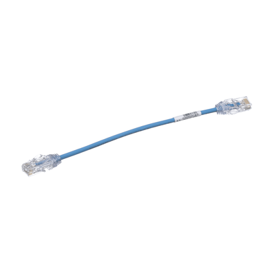 Cable de Parcheo UTP Cat6A, CM/LSZH, Diámetro Reducido (28AWG), Color Azul, 20cm