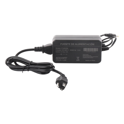 Adaptador de Pared con Cables de Extensión para Mayor Alcance 12 Vcc / 5 Amperes / Profesional / 0.5 metros a la toma de