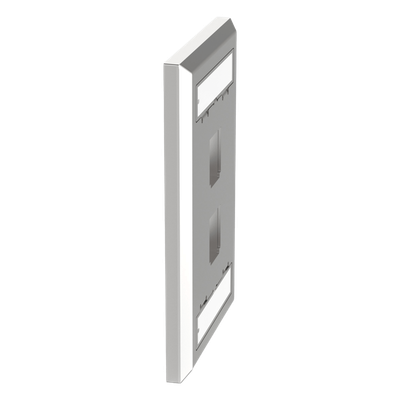Placa de Pared Vertical, Salida Para 2 Puertos Keystone, Con Espacios Para Etiquetas, de Acero Inoxidable