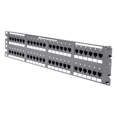 Panel de Parcheo de Impacto 110, Plano, Categoría 5e, de 48 Puertos, 2UR