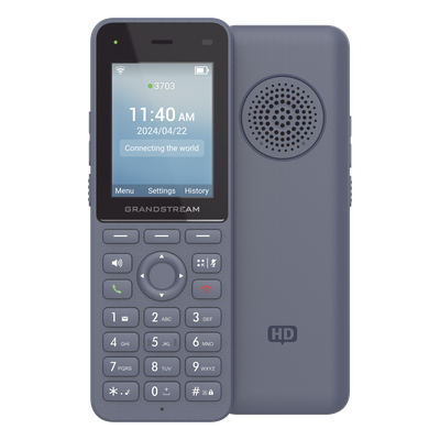 Teléfono IP inalámbrico Wi-Fi con Wi-Fi 6 de doble banda integrado (802.11a/b/g/n/ac/ax) y 12 horas de conversación.