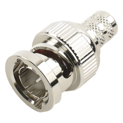 Conector BNC Macho de Anillo Plegable para Cable RG-6, Níquel/ Oro/ Teflón.