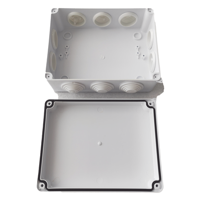 Caja de Conexiones Impermeable IP65, 10 Entradas, Dimensiones 200 x 155 x 80 mm, para Instalaciones Industriales, Comerc