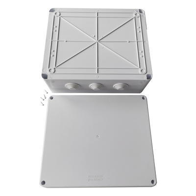 Caja de Conexiones Impermeable IP65, 12 Entradas, Dimensiones 300 x 250 x 120 mm, para Instalaciones Industriales, Comer