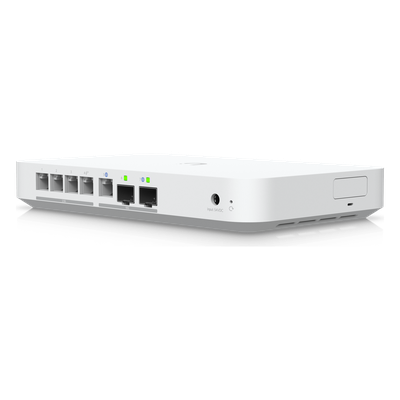 UniFi Cloud Gateway UCG Fiber / Administra todas las líneas UniFi / (4) puertos 2.5 GbE y (1) puerto LAN SFP+ 10G, (1) p