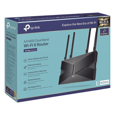 Router WiFi 6 doble banda AX 3000 Mbps / MU-MIMO y OFDMA / 1 Puerto WAN 10/100/1000 Mbps / 4 Puertos LAN 10/100/1000 Mbp
