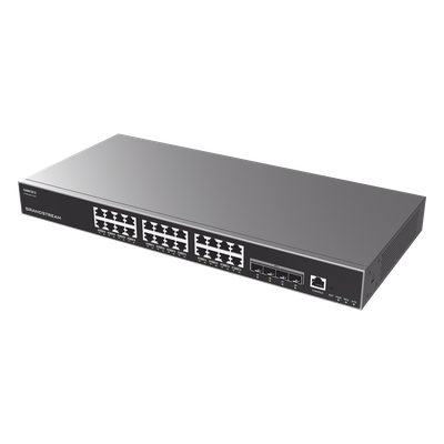 Switch Gigabit Administrable / 24 puertos 10/100/1000 Mbps + 4 Puertos SFP+ 1oG Uplink / Compatible con GWN Cloud.