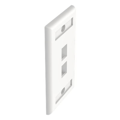 Placa de Pared Vertical, Salida Para 2 Puertos Keystone, Con Espacios Para Etiquetas, Color Blanco