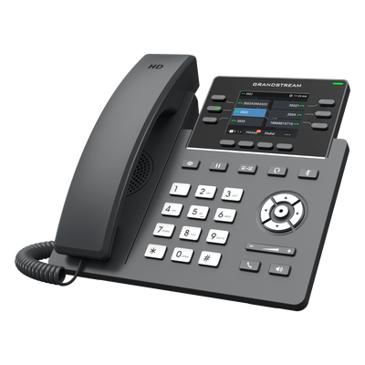 Teléfono IP 6 líneas grado operador / 24 teclas multipropósito virtuales / WI-FI 6 doble banda y bluetooth / Dos puertos