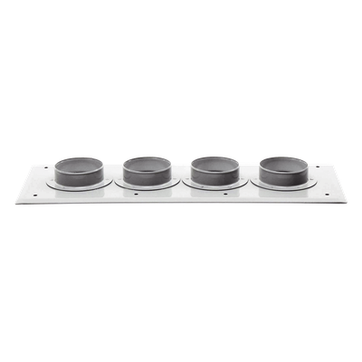 Placas pasamuro con capacidad de 4 botas de 4"
