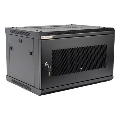 Gabinetes PRECISION, Con Puerta Perforada, de 19in, 6UR, 450mm de Profundidad, Color Negro