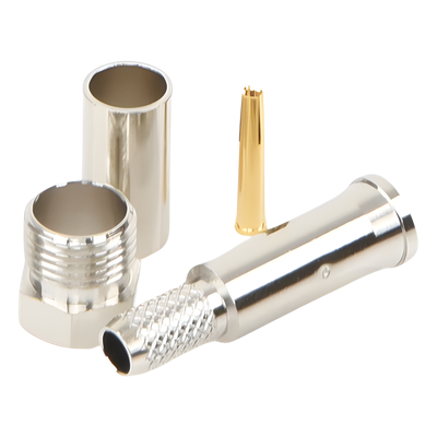 Conector FME Hembra de Anillo Plegable para Cable RG-58/U, Níquel/ Oro/ Teflón.