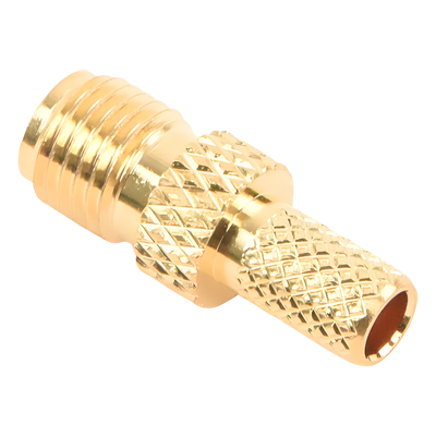 Conector SMA hembra inverso de anillo plegable para cable RG-58/U, Oro/ Oro Teflón.