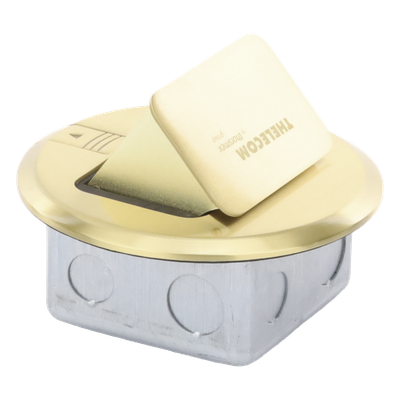 Mini caja de piso redonda para datos o conectores tipo Keystone, color bronce (3 contactos) (11000-12102)