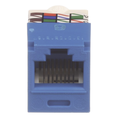 Conector Jack RJ45 Estilo TP, Mini-Com, Categoría 6, de 8 posiciones y 8 cables, Color Azul