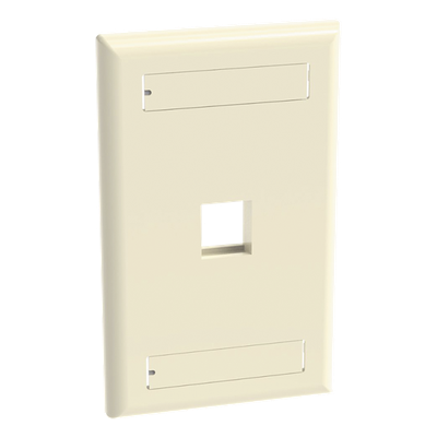 Placa de Pared Vertical, Salida Para 1 Puerto Keystone, Con Espacios Para Etiquetas, Color Marfil