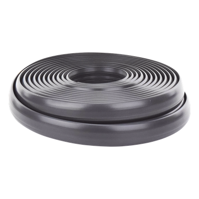 Canaleta flexible negra de PVC auto extinguible, para instalaciones eléctricas en piso ó zóclo (Rollo de 25mts.) (9300-0
