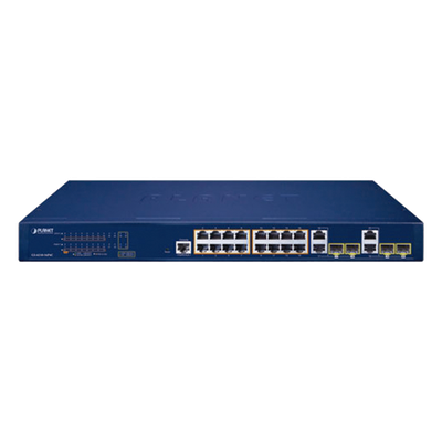 Switch Administrable PoE de 16 Puertos 10/100/1000 Mbps 802.3af/at, 4 Puertos SFP Gigabit, Hasta 240 W