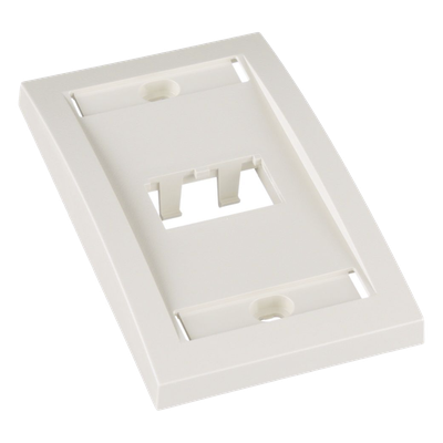 Placa de Pared Vertical Ejecutiva, Salida Para 2 Puertos Mini-Com, Con Espacios Para Etiquetas, Color Blanco Mate