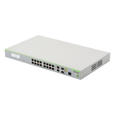Switch PoE+ Administrable CentreCOM FS980M, Capa 3 de 16 Puertos 10/100 Mbps + 2 puertos RJ45 Gigabit/SFP Combo, 250W