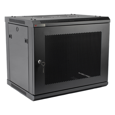 Gabinetes PRECISION, Con Puerta Perforada, de 19in, 9UR, 450mm de Profundidad, Color Negro