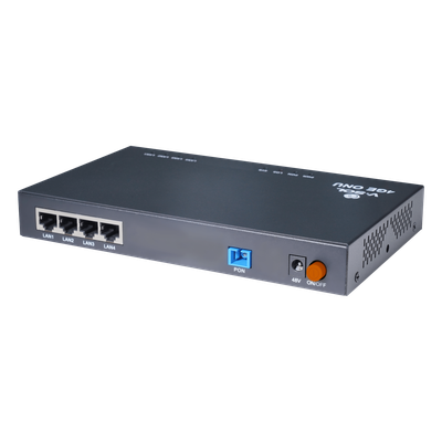 ONU Bridge PoE G/EPON + 1 Puerto SC/UPC + 4 puertos Gigabit con salida PoE/PoE+