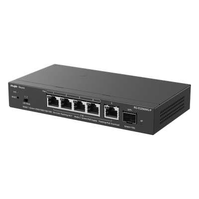 Switch Administrable Capa2 PoE+ con 5 puertos Multi-Gigabit 2.5Gb, hasta 70w PoE 802.3af/at