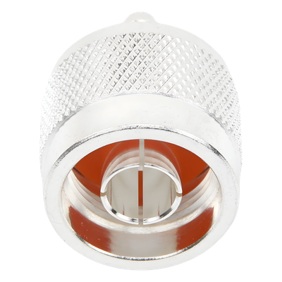 Conector Coaxial N Macho de Anillo Plegable para Cable RG-142/U, Plata/ Oro/ Teflón.