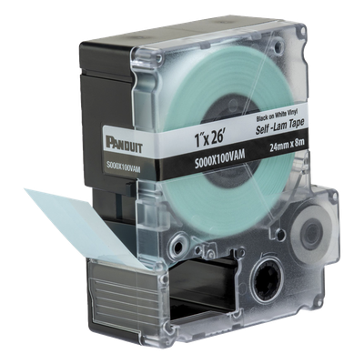 Casete de Etiquetas Autolaminadas de Cinta Continua, de 24 mm de Ancho, 8 m de Largo, Para Cables de 2.5 a 5.1 mm (10 - 