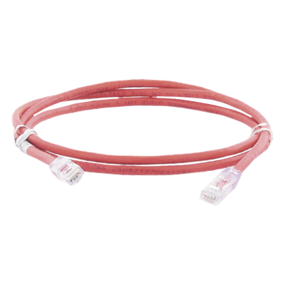 Cable de parcheo UTP Categoría 6, con plug modular en cada extremo - 1.5 m. - Rojo