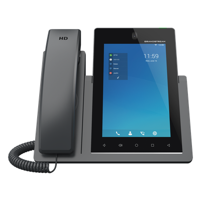 Teléfono IP Android 11, 16 líneas SIP con 16 cuentas, pantalla táctil 7", puertos Gigabit, Wi-Fi, Bluetooth, PoE, codec 
