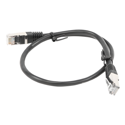 Cable de parcheo FTP Cat5e - 0.5 m - negro